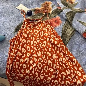 orange cheetah print blouse